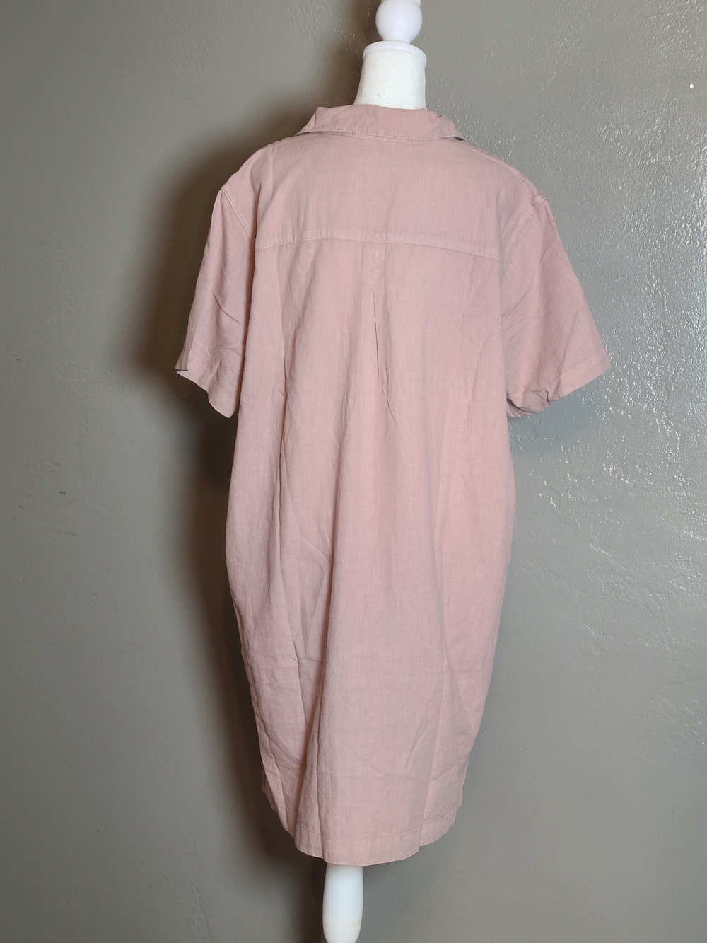 Dockers Blush Pink Womens XL V-Neck Linen Blend Stylish Dress - Picture 4 of 13